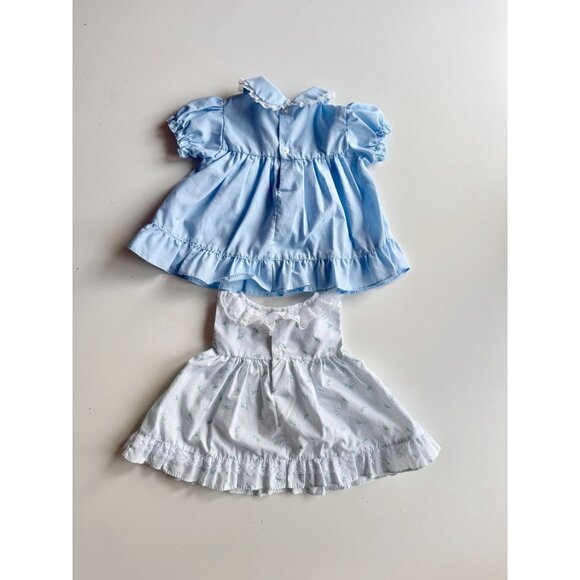 Newborn Baby Girls' MINI TOGS Blue Floral Cotton 2-Piece Dress, Size 0-14lbs - Picture 7 of 16